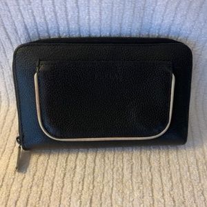 Furla black and white coin card case